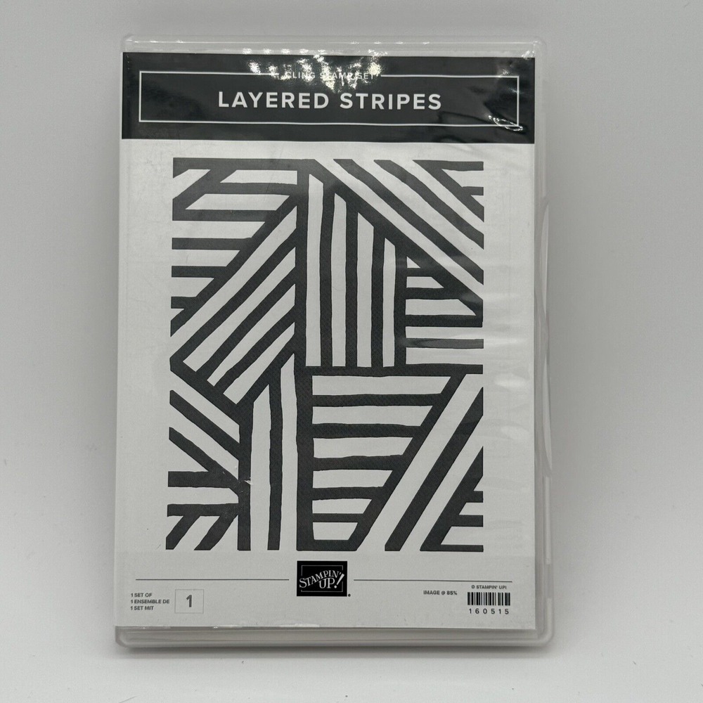 Stampin Up! Layered Stripes Cling Large‎ Rubber Stamp Set 160515
